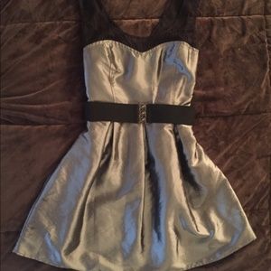 Brand New Elegant Silver & Black Sleeveless Dress